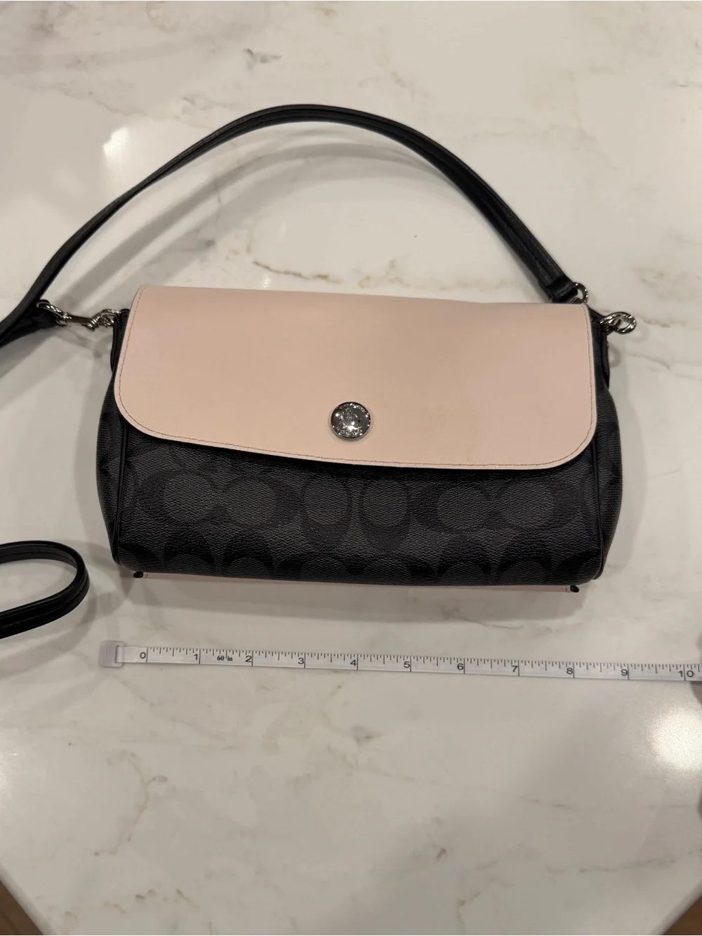 Coach Two-Tone Crossbody Bag in Black and Cream